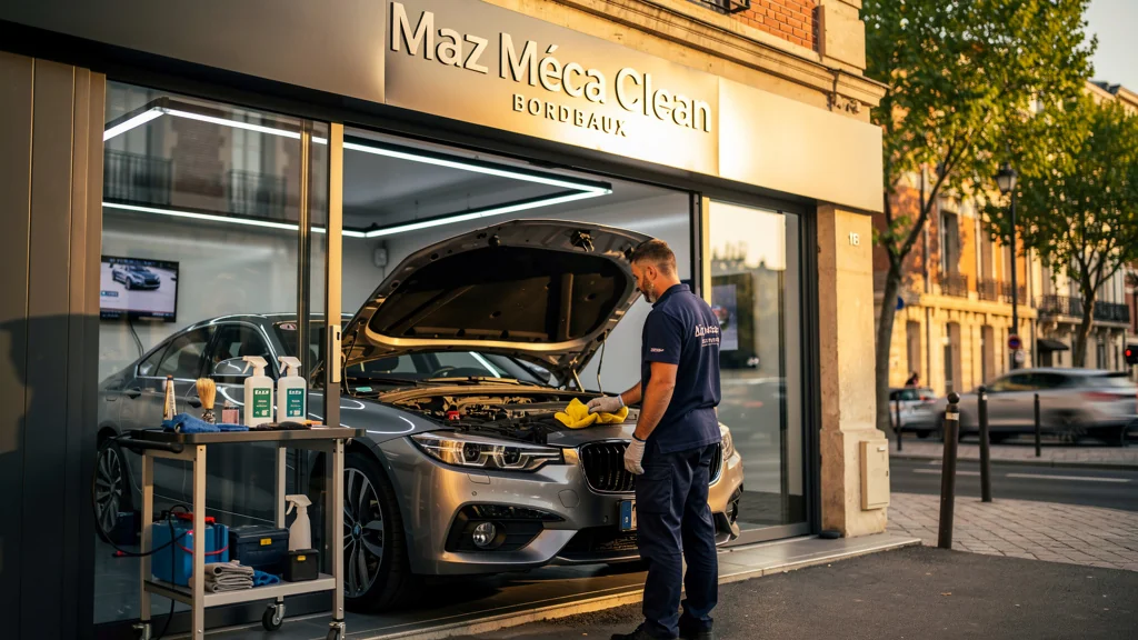 Maz Méca Clean Bordeaux atelier nettoyage moteur professionnel et entretien auto de qualité à Bordeaux
