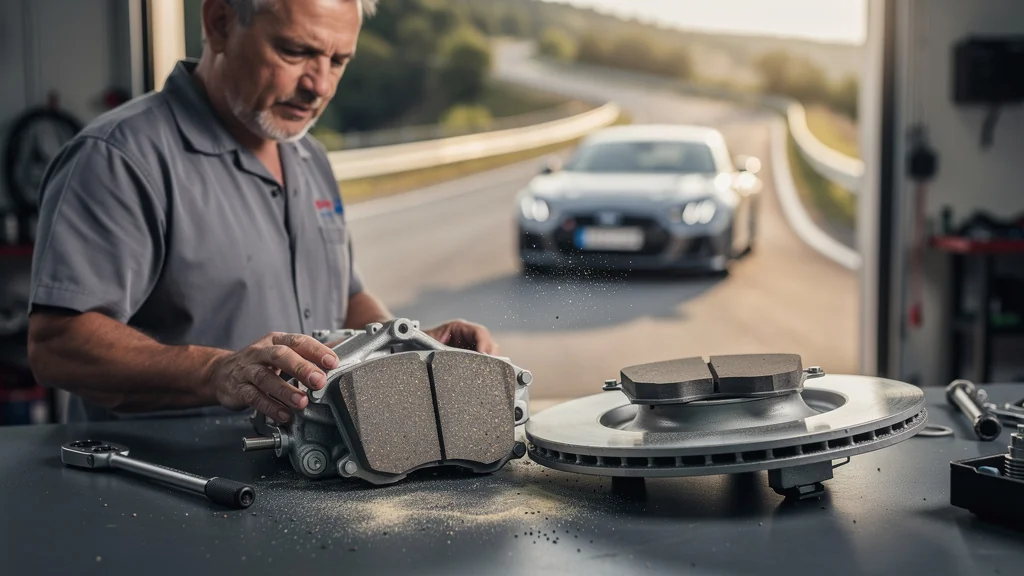 Plaquettes organiques vs céramiques comparées sur un même trajet, image à la une automobile