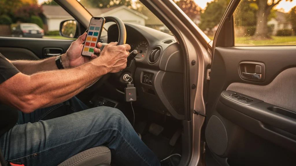 Boîtier OBD à 35 € testé trois mois sur une voiture d’occasion, diagnostic auto en gros plan